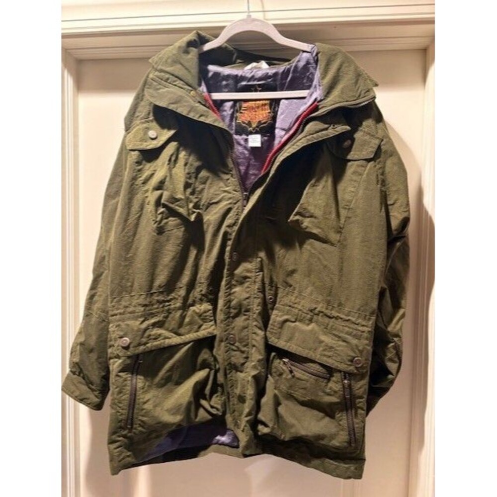 Vintage NORSKA Green Ski Hike Full Zip Snaps Parka Mens Size Medium Nordic - Picture 6 of 16